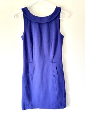 Boden Royal Blue Peter Pan Collared Sheath Mini Dress Preppy Sleeveless